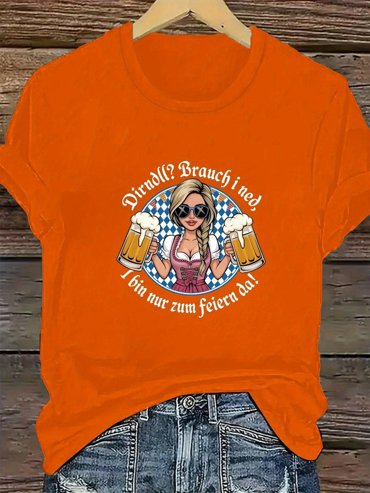 Dámské tričko s krátkým rukávem Plus Size – Liesl Oktoberfest 2025