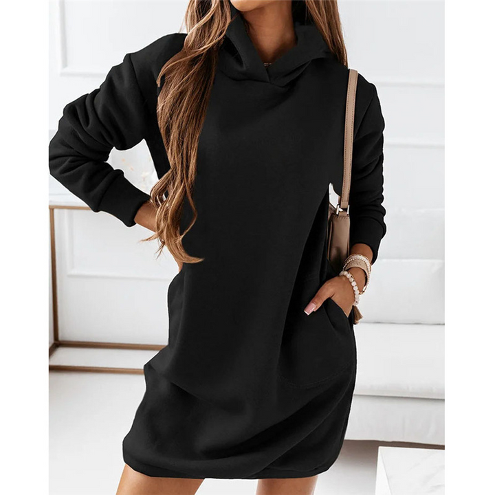 Pohodlné podzimní hoodie šaty – Amalia