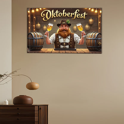 Oktoberfest Zahradní vlajka – Pivní slavnost Muž Oktoberfest 2025