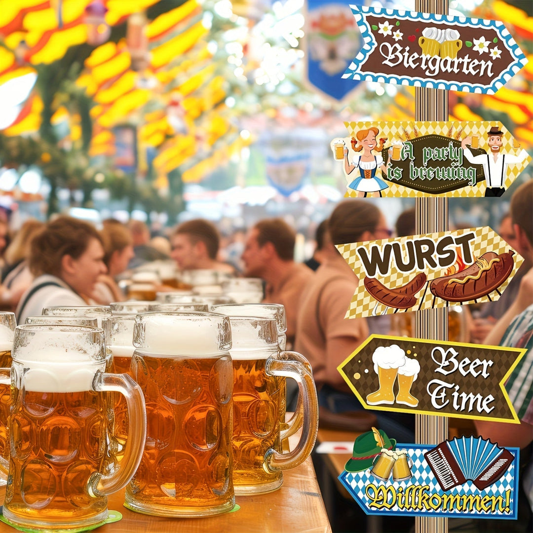 Oktoberfest slavnostní dekorace prostoru, 3 sady (po 10 kusech) – WiesnSkyltSet Oktoberfest 2025
