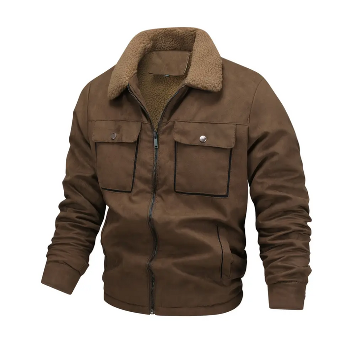 Pánská outdoorová bunda s podšívkou z teddy fleece a reverzním límcem – Corvin