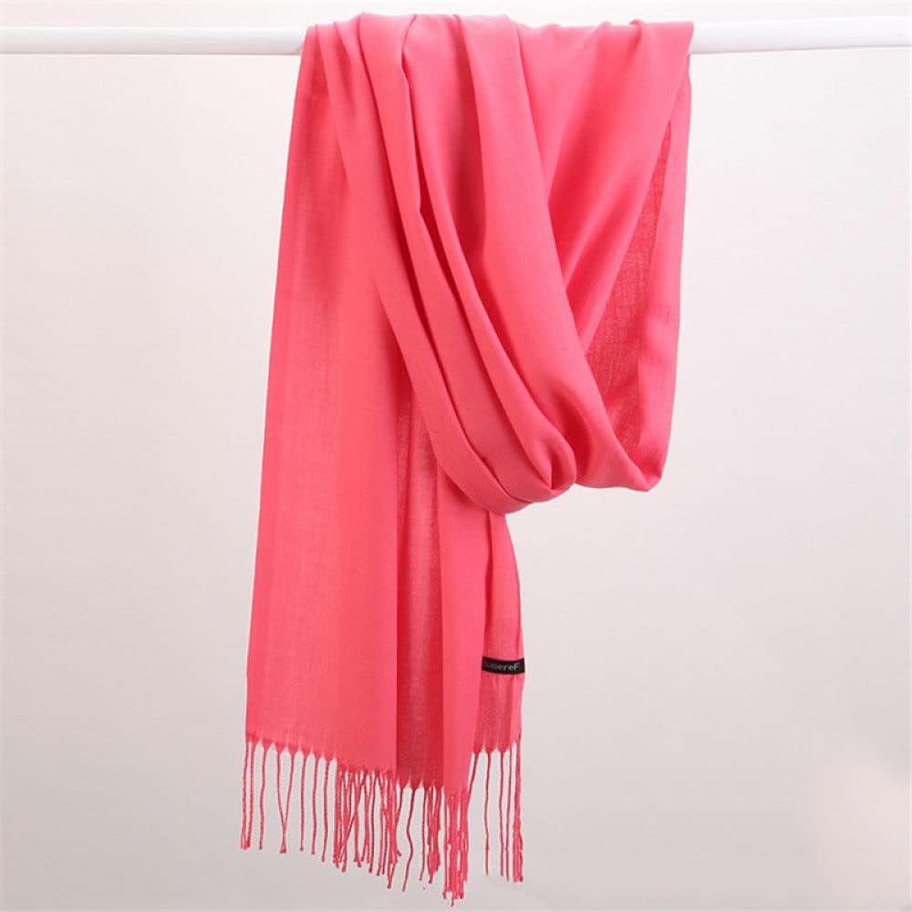 Rosa Damen-Schal aus Kaschmir, weich, elegant, mit Fransen, modisches Accessoire.