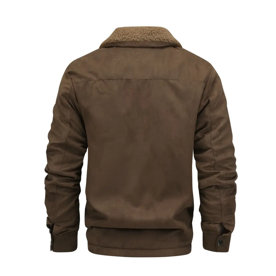 Pánská outdoorová bunda s podšívkou z teddy fleece a reverzním límcem – Corvin