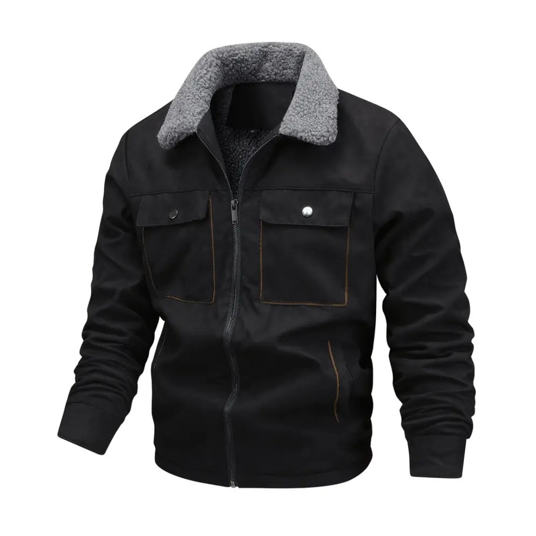 Pánská outdoorová bunda s podšívkou z teddy fleece a reverzním límcem – Corvin