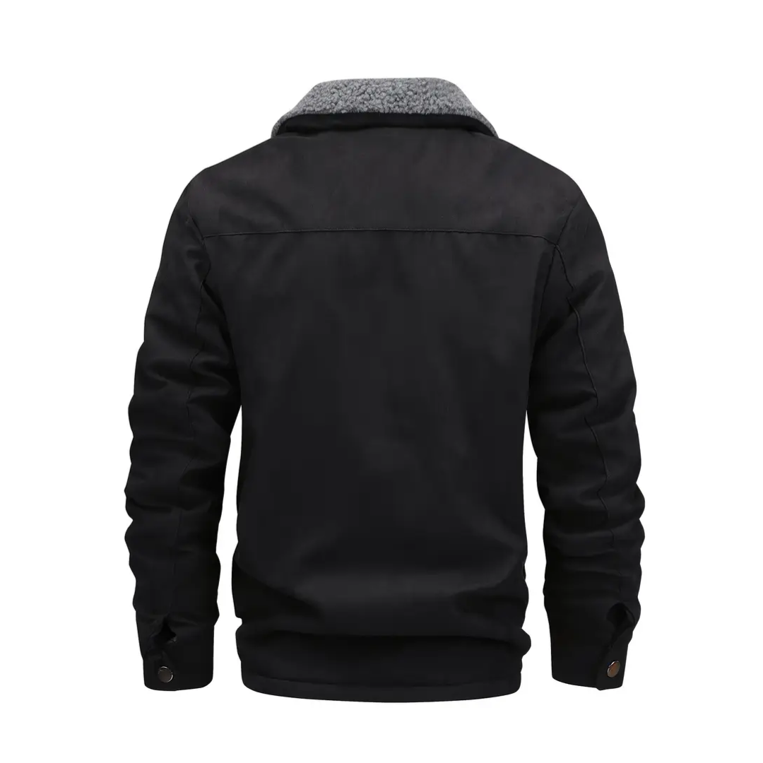 Pánská outdoorová bunda s podšívkou z teddy fleece a reverzním límcem – Corvin