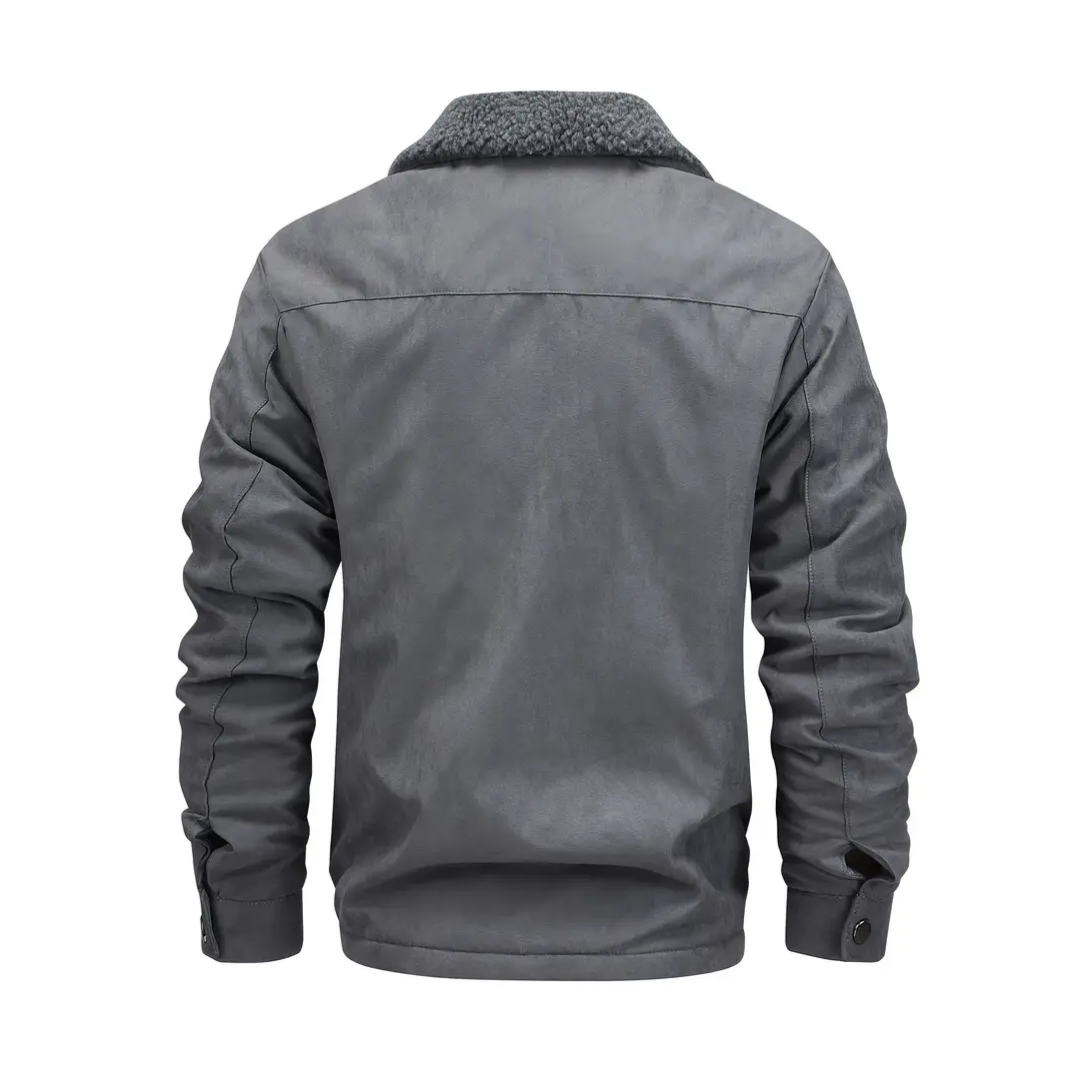 Pánská outdoorová bunda s podšívkou z teddy fleece a reverzním límcem – Corvin