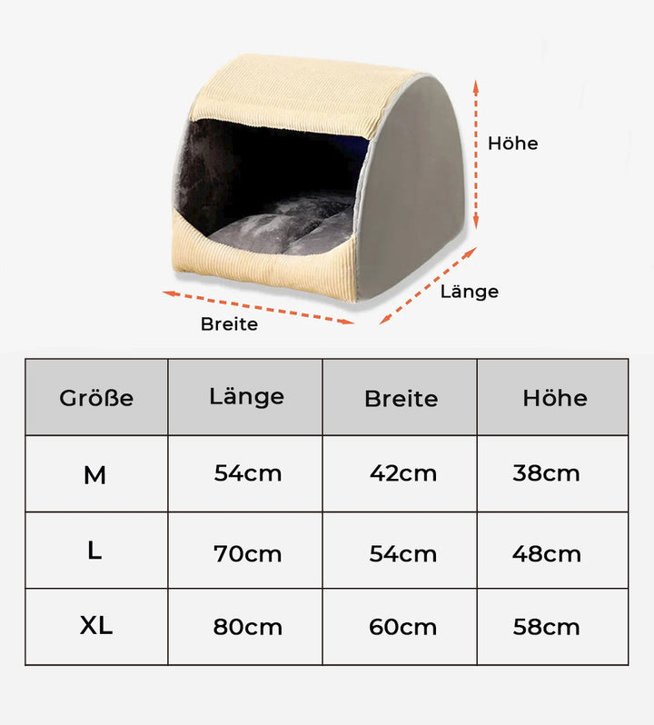 Katzenhöhle aus Baumwolle, beige, waschbar, rutschfest, kratzfest, für Haustiere, verschiedene Größen.