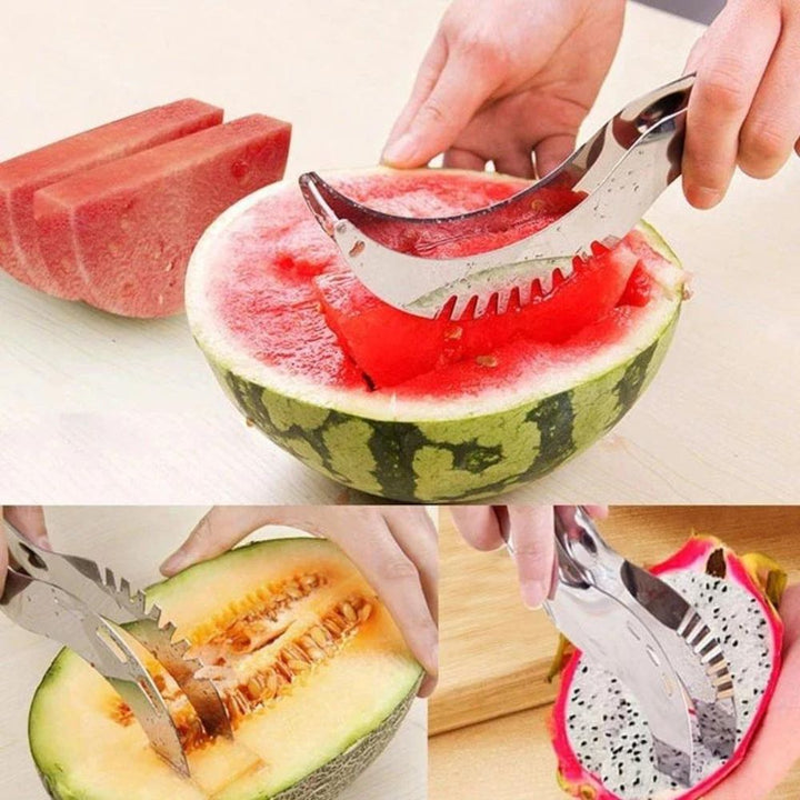 Wassermelonen-Schneider Edelstahl, multifunktional, für Obst, Küche, einfaches Schneiden