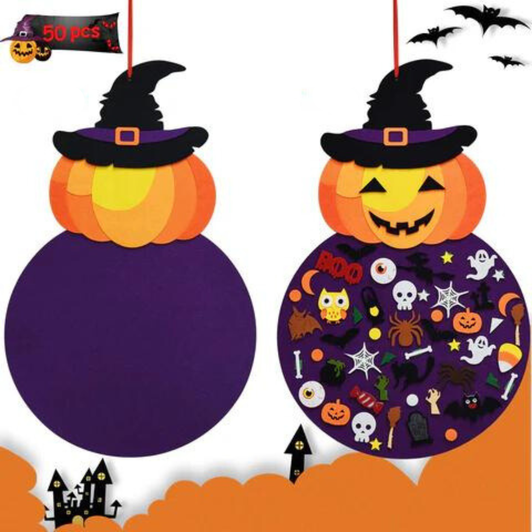 Halloween DIY filcová tabule s dýní – SpookyBoard