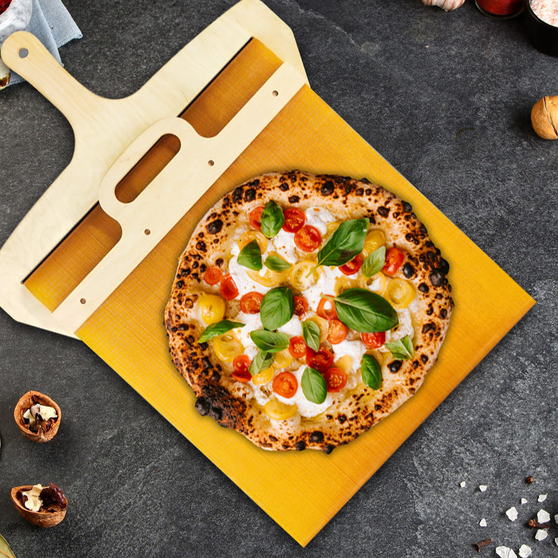 Pohyblivá pizza lopatka z břízy s posuvným mechanismem – Fornello