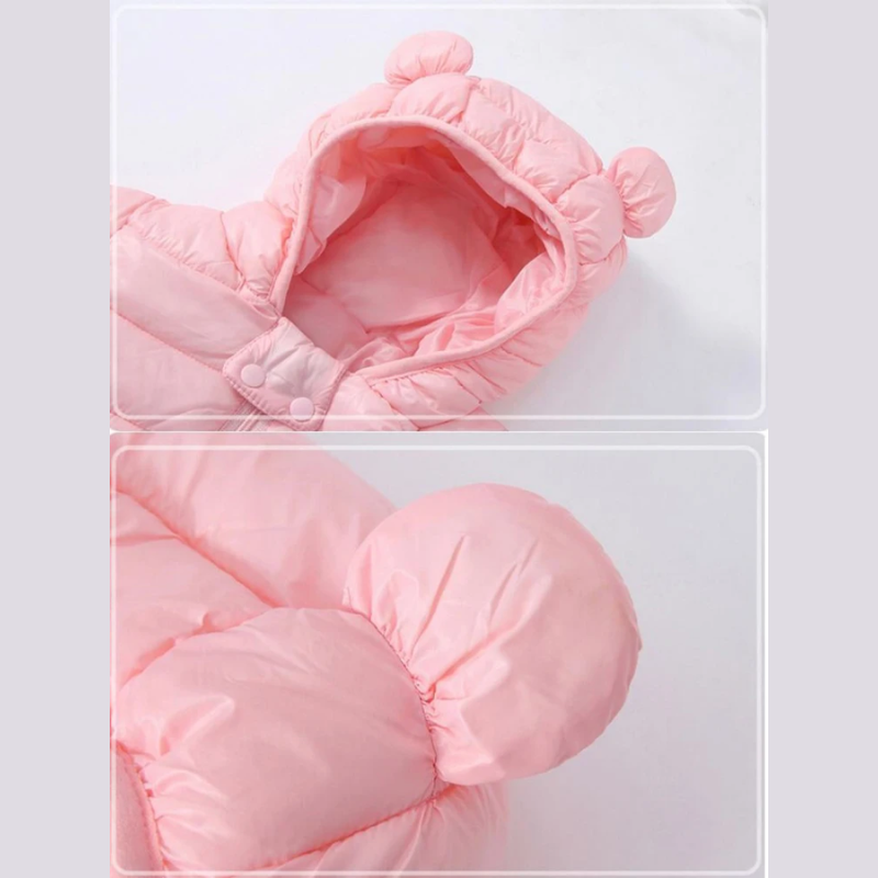 Dětská nepromokavá bunda ve stylu péřové bundy s kresleným designem – Miro