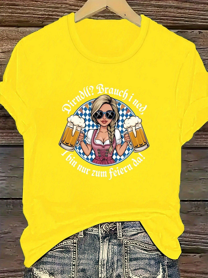 Dámské tričko s krátkým rukávem Plus Size – Liesl Oktoberfest 2025