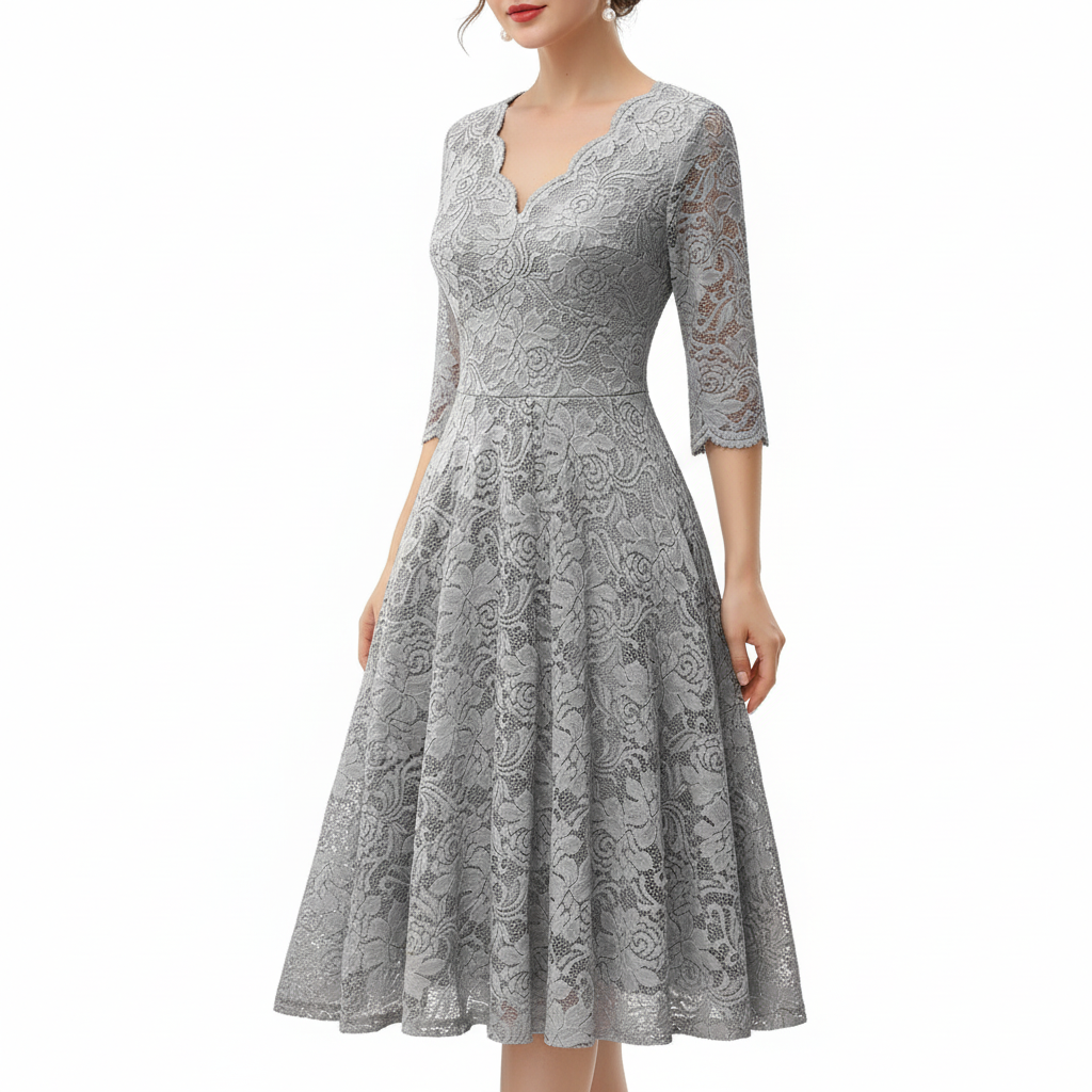 3/4-Ärmliges Kleid - SpringWhirl 