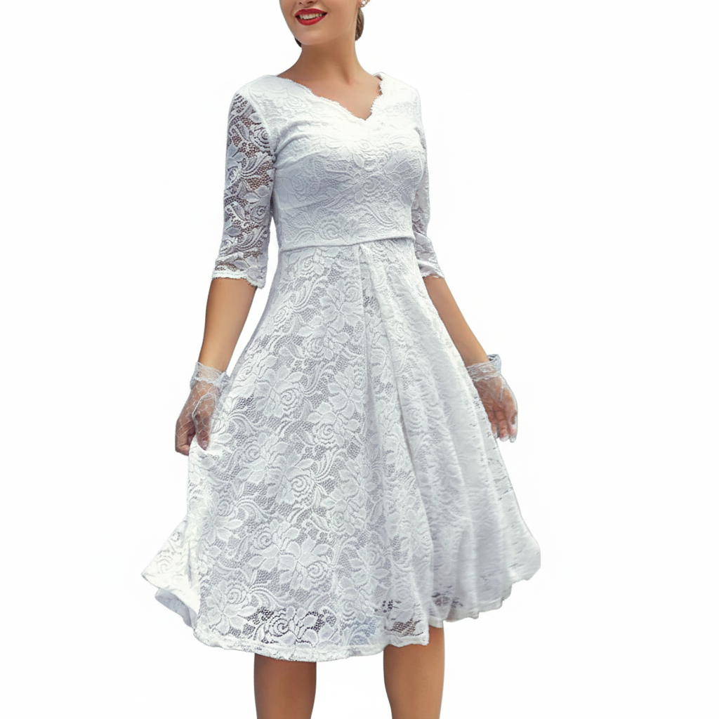 3/4-Ärmliges Kleid - SpringWhirl 