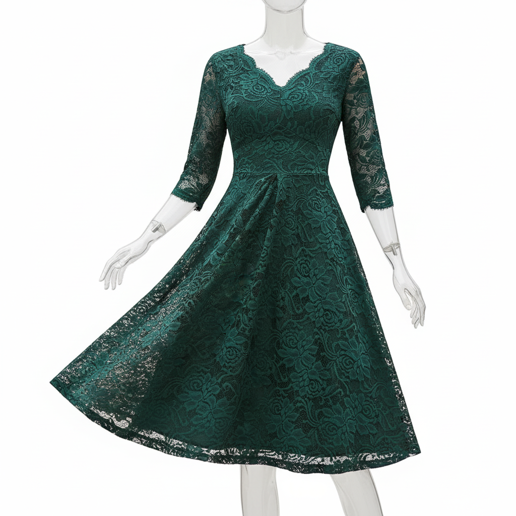 3/4-Ärmliges Kleid - SpringWhirl 