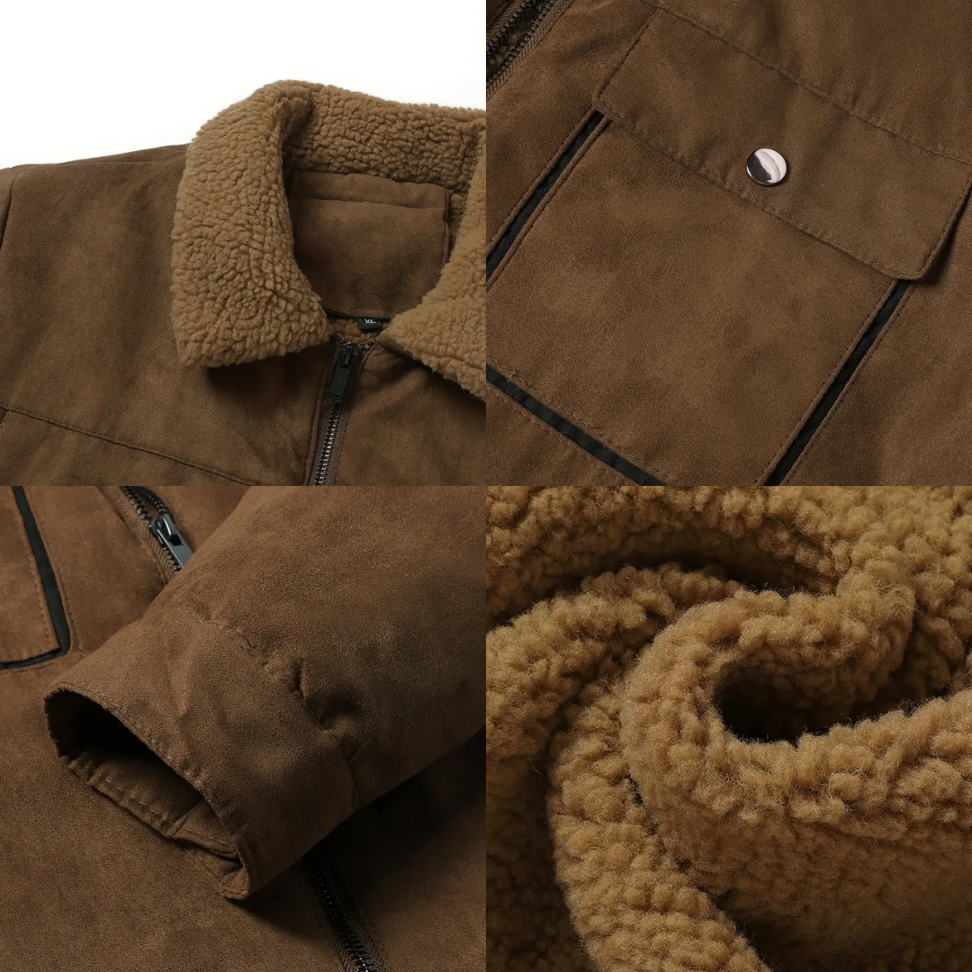 Pánská outdoorová bunda s podšívkou z teddy fleece a reverzním límcem – Corvin