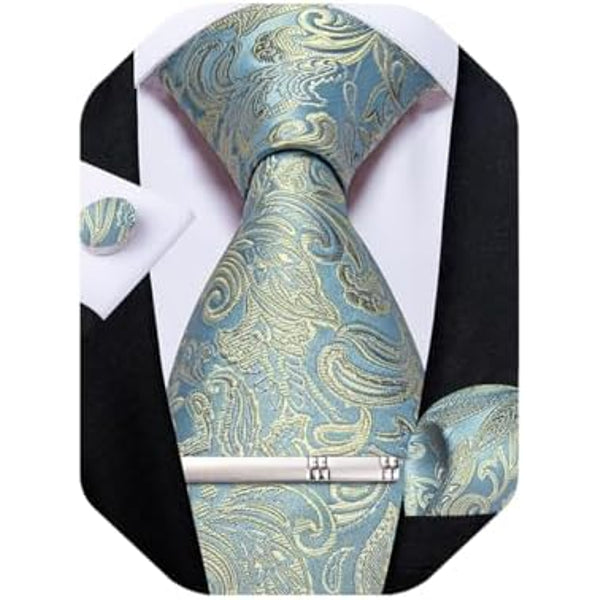 Men's Paisley Formal Tie Set - Refined Wedding & Event Accessories 51