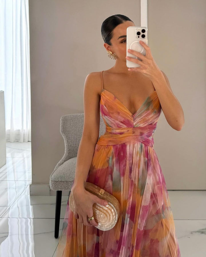 Elegantní síťovaná maxi sukně s těsně přiléhavým střihem – Camille v podzimním kouzlu