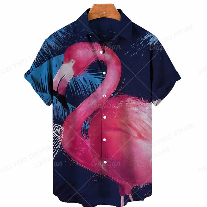 Tropické 3D plameňákové tričko – Kai