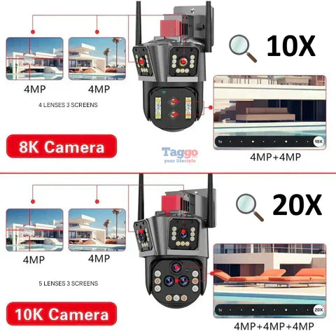 10K WLAN bezpečnostní kamera s 20MP, 20násobným zoomem – DualGuard Ultra 10K