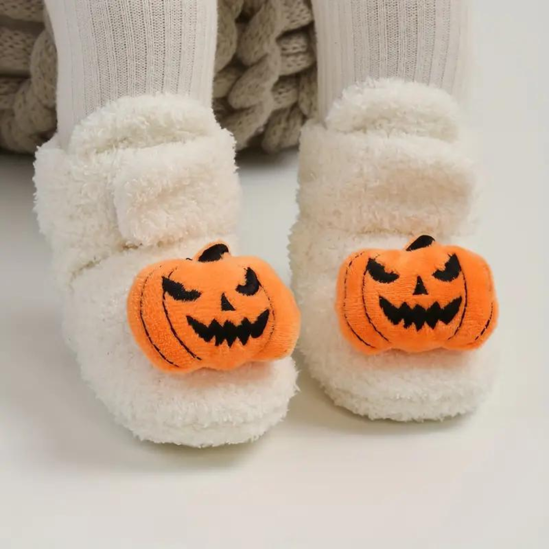 Dětské halloweenové pantofle s kresleným potiskem – SpookySteps