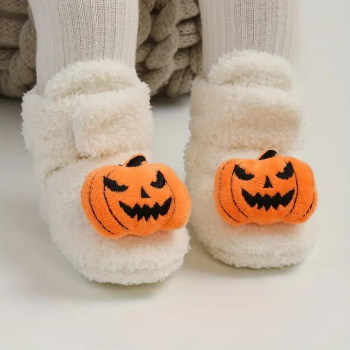 Dětské halloweenové pantofle s kresleným potiskem – SpookySteps