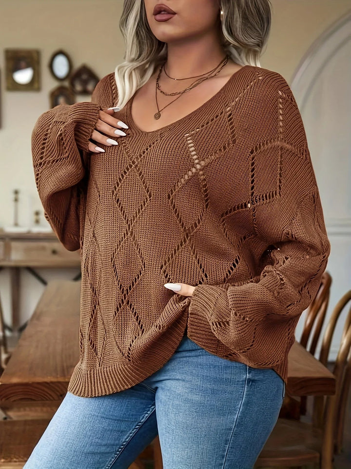 Dámský oversize pletený svetr v nadměrné velikosti – Marietta