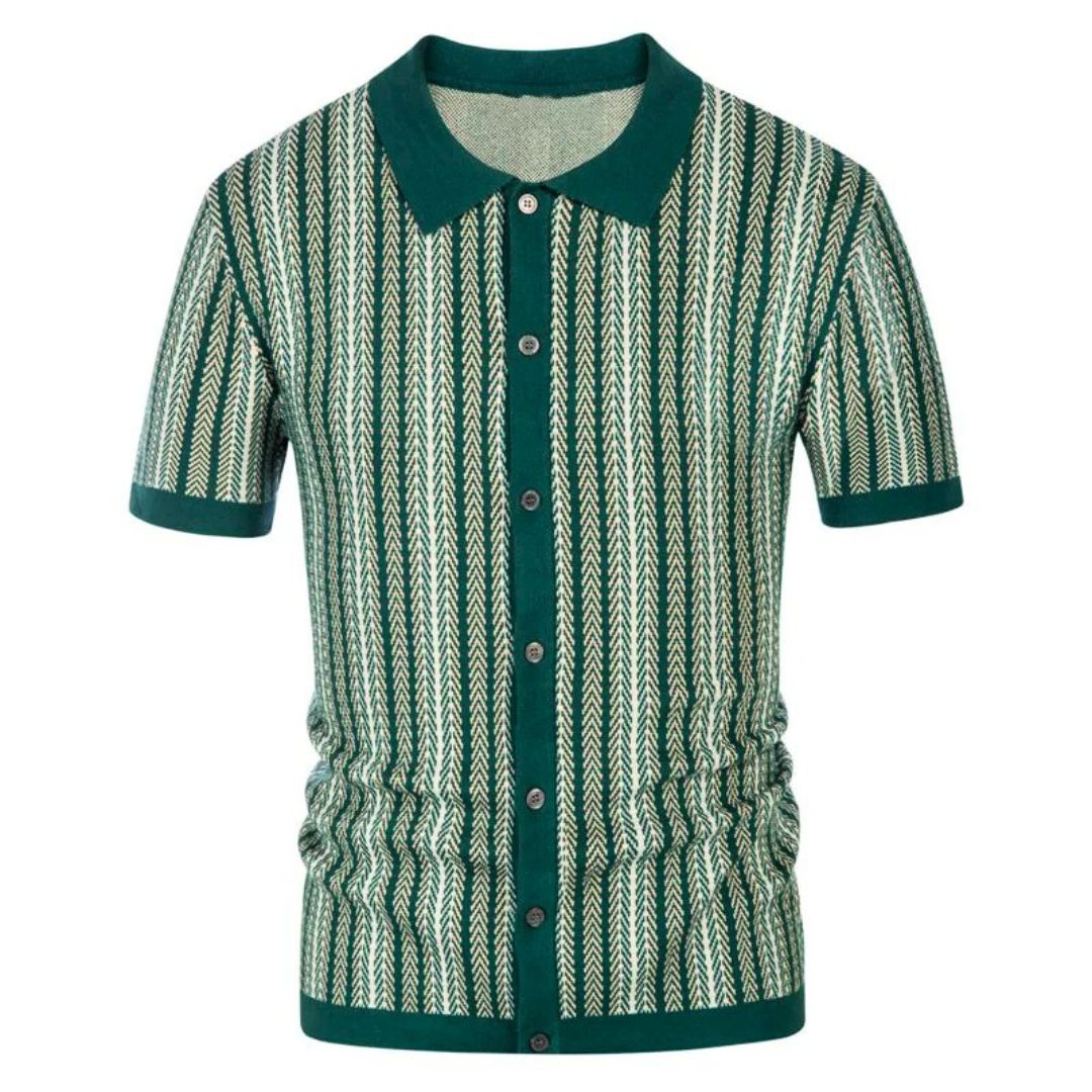 Pánské polo tričko Chevron s knoflíkovou légou – Julian
