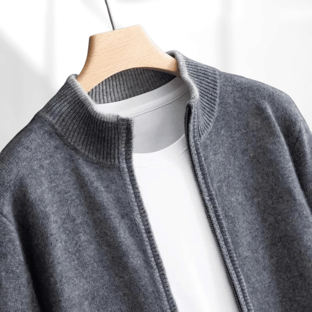 Pánský kašmírový svetr na zip – podzimní kolekce Laurent