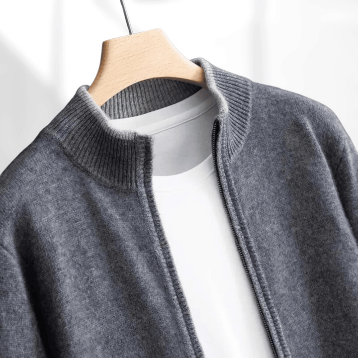 Pánský kašmírový svetr na zip – podzimní kolekce Laurent