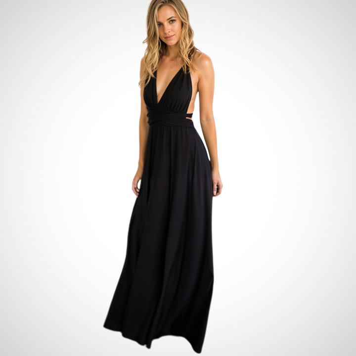 Elegant překrývající maxikabát s ženským střihem – Celine