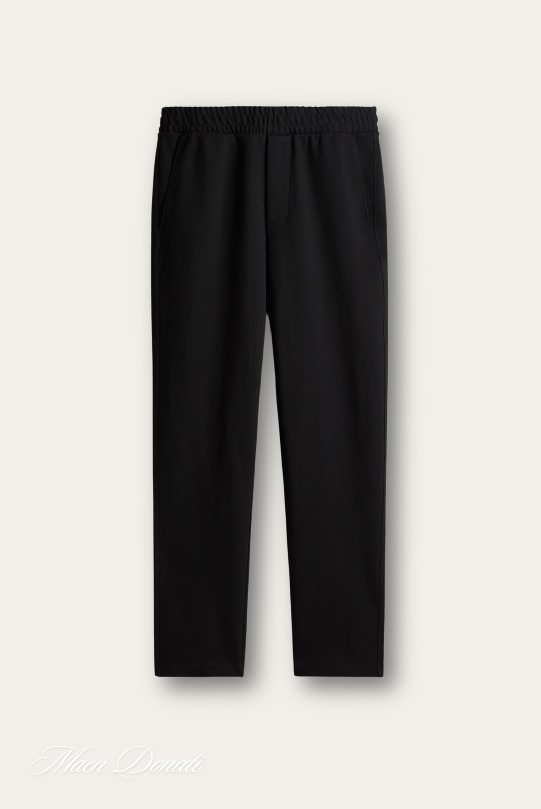Schwarze Herren-Jogginghose, elastischer Bund, bequem, Freizeitmode, Sportbekleidung.