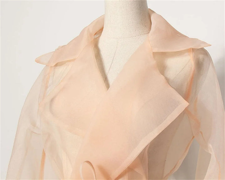 Dvoudílný šifonový podzimní outfit s páskem a sukní – Maurelle