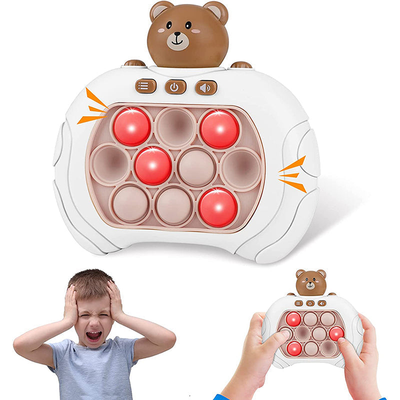 Interaktives Pop-It-Spielzeug mit Bärendesign, weiß, für Kinder, Stressabbau, leuchtende Knöpfe.