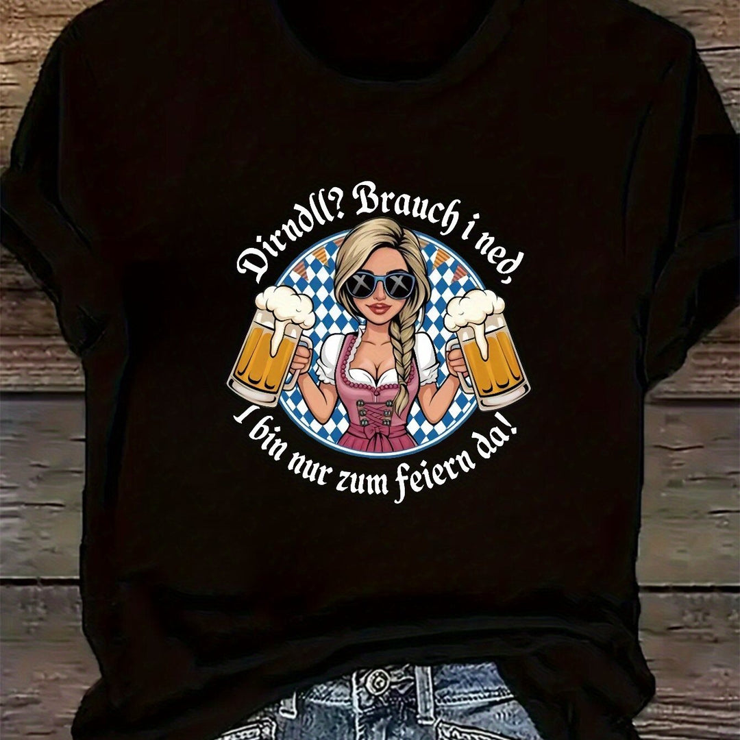 Dámské tričko s krátkým rukávem Plus Size – Liesl Oktoberfest 2025