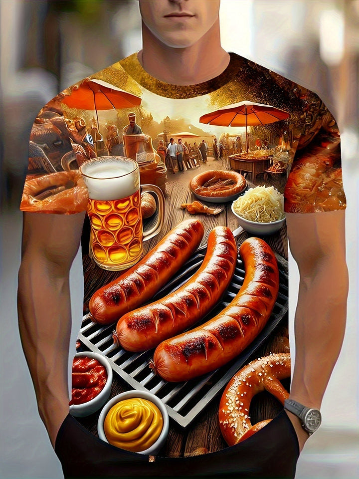 Pánské tričko s krátkým rukávem a potiskem „BBQ a pivo“ – Karl Oktoberfest 2025