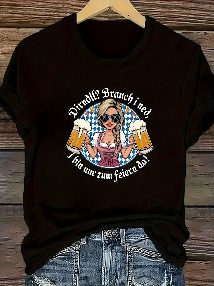 Dámské tričko s krátkým rukávem Plus Size – Liesl Oktoberfest 2025