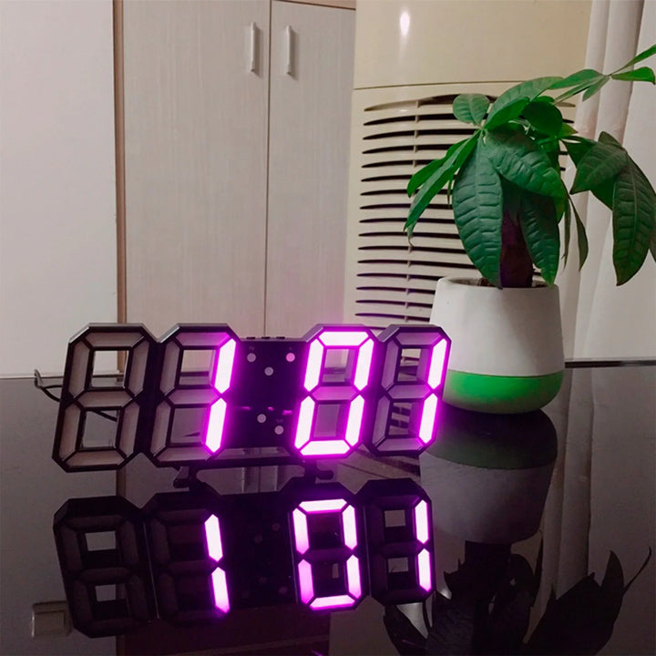 3D LED nástěnné hodiny s stmívatelným světlem – Timora