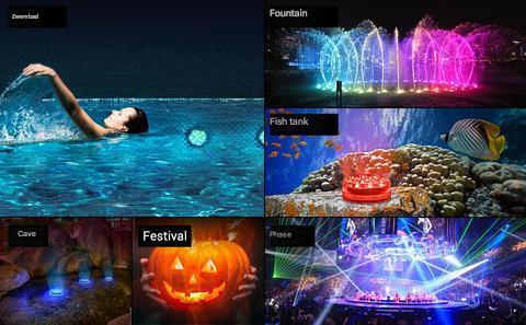 Vodotěsná LED podvodní lampa s dálkovým ovládáním - GlowRipple