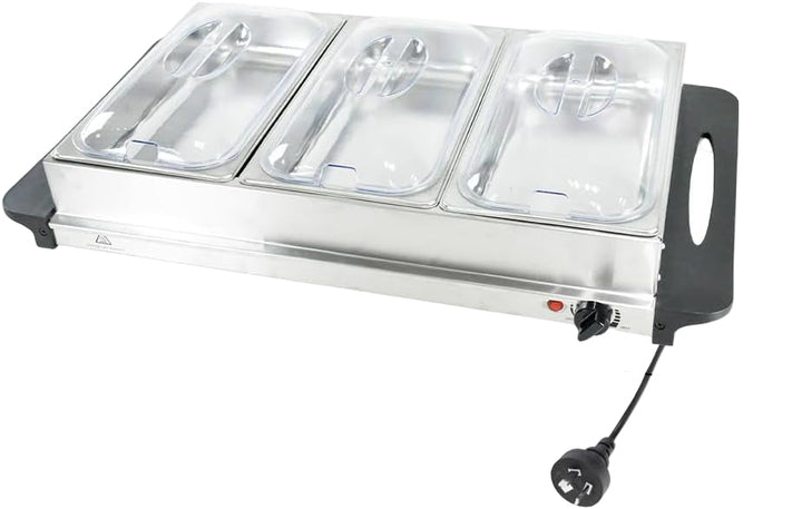 Elektrický bufetový ohřívač jídel s 3 × 2,5 l nádobami a nastavením teploty – Valtero