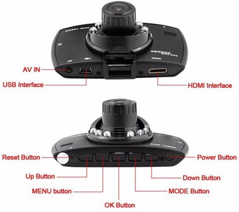 Autorádio DVR G30 s duálním objektivem, 2,7" LCD, Full HD 1080p, s G-senzorem