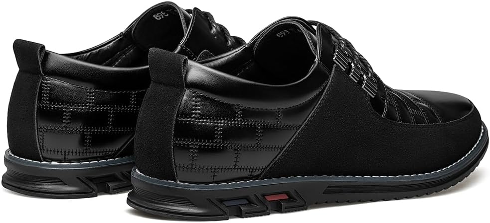 Schwarze Herrenschuhe aus Leder, Freizeitschuhe, rutschfest, atmungsaktiv, modisch.