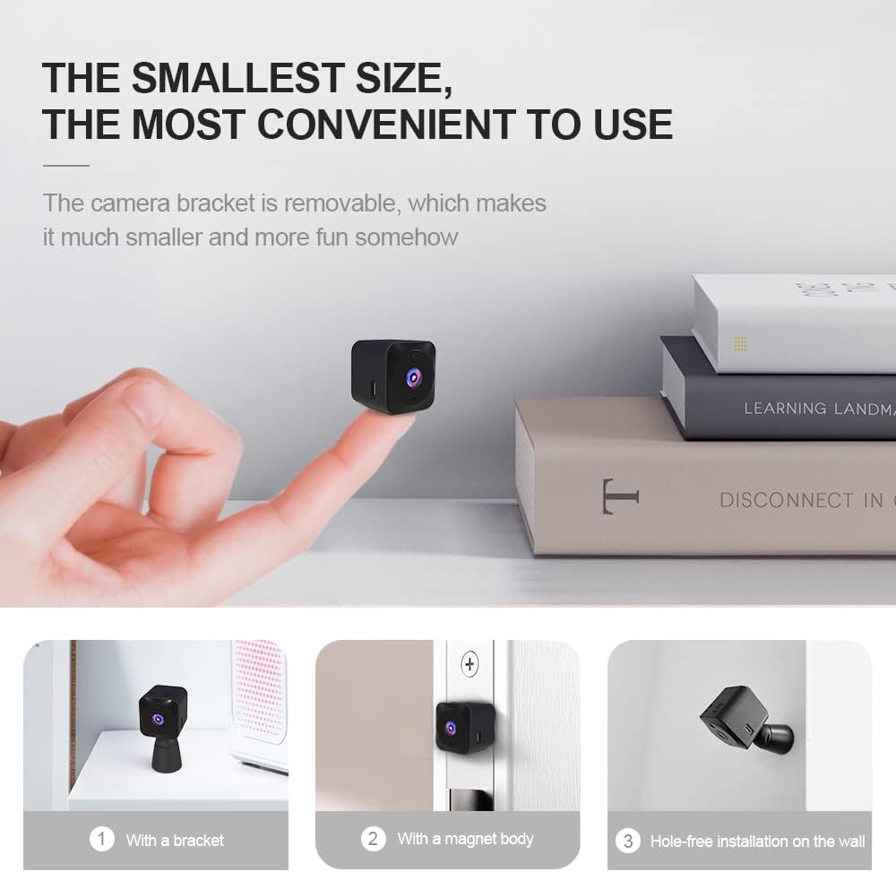 Mini bezpečnostní kamera 4K Wi‑Fi – skrytá vnitřní kamera s nočním viděním