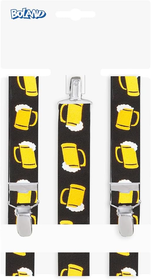 Trachtenové šle černé s motivem pivního hrnku – ProstClip Oktoberfest 2026