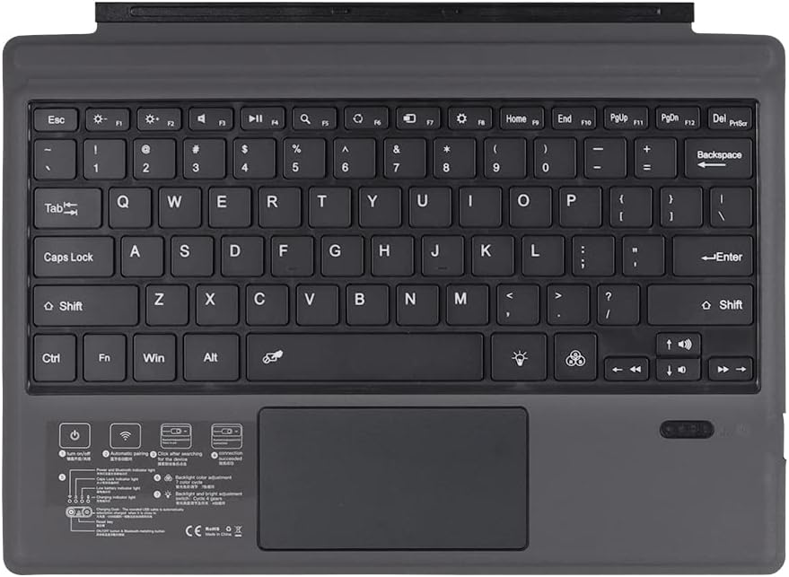Bezdrátová Bluetooth klávesnice s podsvícením a touchpadem pro Surface Pro – Nexora