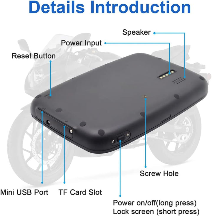 Přenosný motocyklový monitor s 5" (12,7 cm) IPS displejem – RideMate