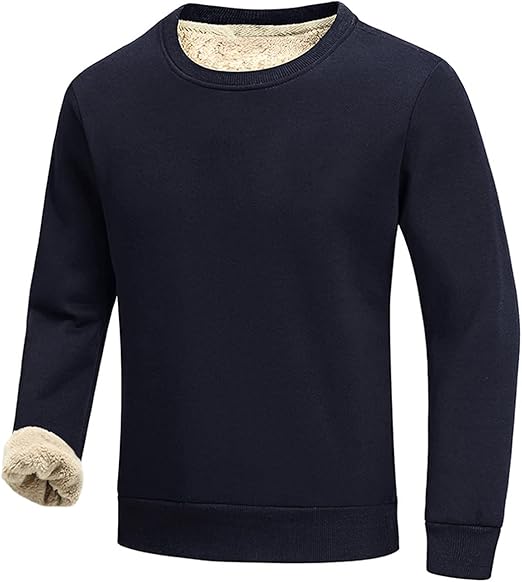 Schwarzer Herrenpullover mit Fleecefutter, langärmelig, warm, Wintermode.