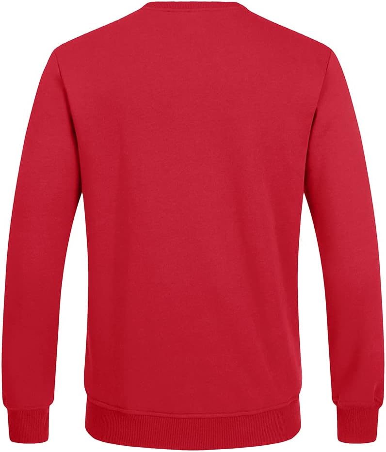 Roter Herrenpullover, Baumwolle, langärmelig, modisch, bequem, Freizeitkleidung.
