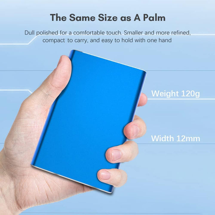 Přenosný 1TB USB 3.0 pevný disk s kovovým pouzdrem a vysokorychlostním přenosem dat – Dravero
