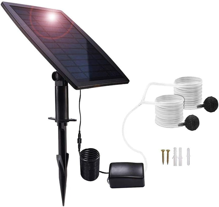 Solárně napájená sada vzduchové pumpy 2,5 W s hadicemi a vzduchovacími kameny